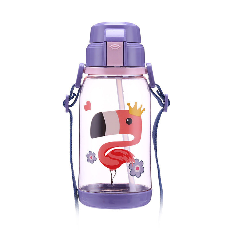 650ml Kids Water Bottle With Straw BPA Free Children Water Drinking Kettle Healthy Plastic Portable Sports Bottle